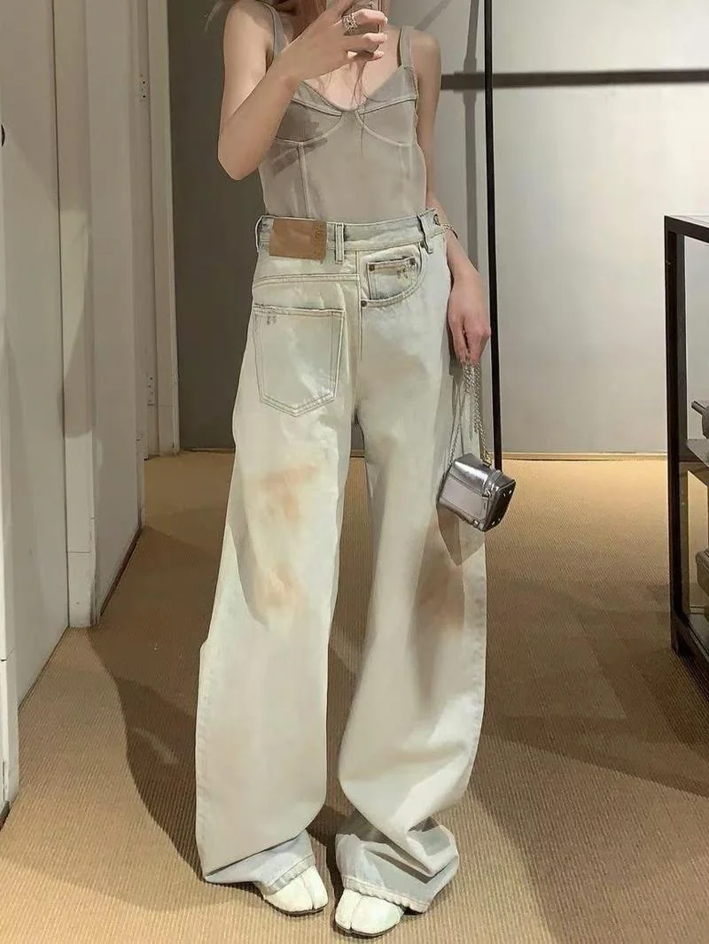 Retro American Distressed Denim Jeans Women's Summer Hot Girl Deconstructed Anti-wear Misaligned Patchwork Floor-Length Pants
Retro American Distressed Denim Jeans Women's Summer Hot Girl Deconstructed Anti-wear Misaligned Patchwork Floor-Length Pants