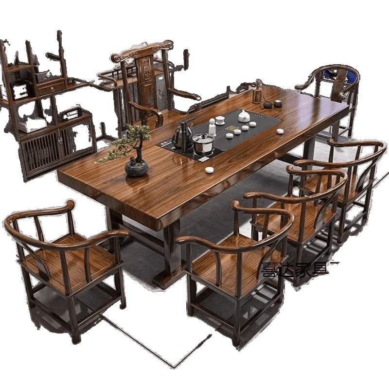 Large board solid wood log tea table and chair combination one table and five chairs new Chinese coffee table office household k
Large board solid wood log tea table and chair combination one table and five chairs new Chinese coffee table office household k