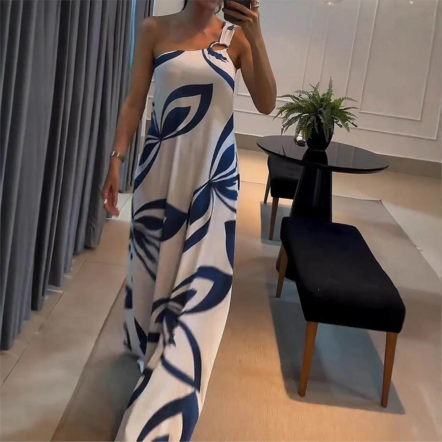 Fashionable Print Backless A-Line Casual Dress Cross-Border Women's Elegant Collar Autumn 2024 New Style Citywalk Dress
Fashionable Print Backless A-Line Casual Dress Cross-Border Women's Elegant Collar Autumn 2024 New Style Citywalk Dress