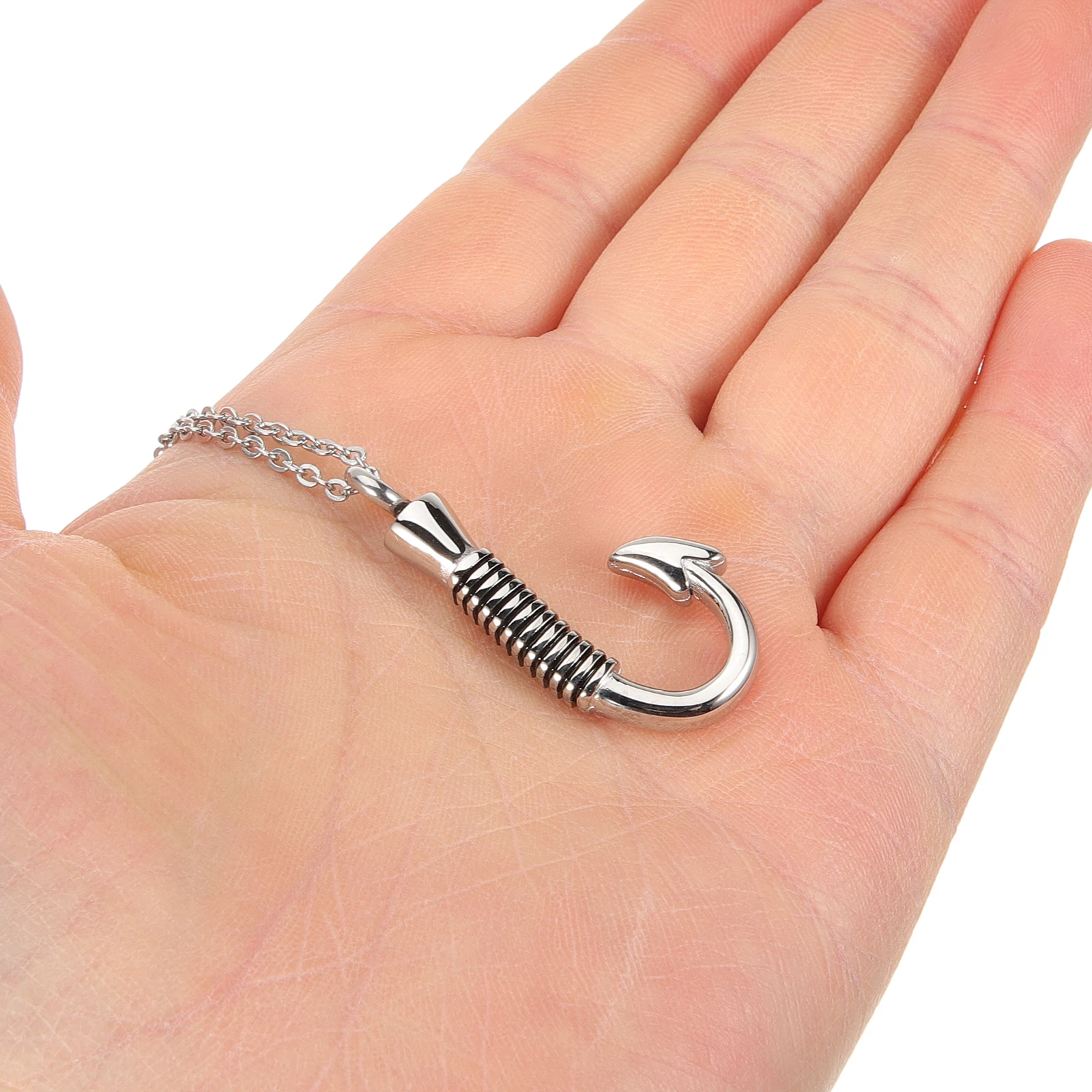 Fish Hook Urn Pendant Necklace for Ashes Stainless Steel Cremation Memorial Jewelry Women Pet Human Storage Decorative
Fish Hook Urn Pendant Necklace for Ashes Stainless Steel Cremation Memorial Jewelry Women Pet Human Storage Decorative