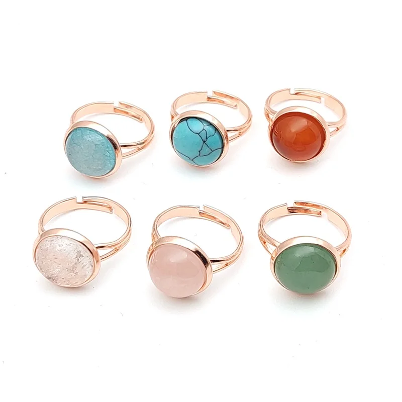 Healing Natural Stone Ring 12mm Round Tiger Eye Opal Pink Crystal Rose Gold Adjustable Joint Ring for Women Jewelry
Healing Natural Stone Ring 12mm Round Tiger Eye Opal Pink Crystal Rose Gold Adjustable Joint Ring for Women Jewelry