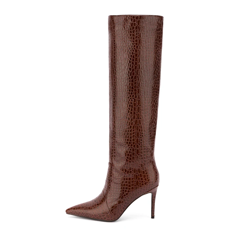 Arden Furtado 2024 Autumn Embossed leather Knee high boots Pointed toe Patchwork Slip-on Stilettos heels Modern boots
Arden Furtado 2024 Autumn Embossed leather Knee high boots Pointed toe Patchwork Slip-on Stilettos heels Modern boots