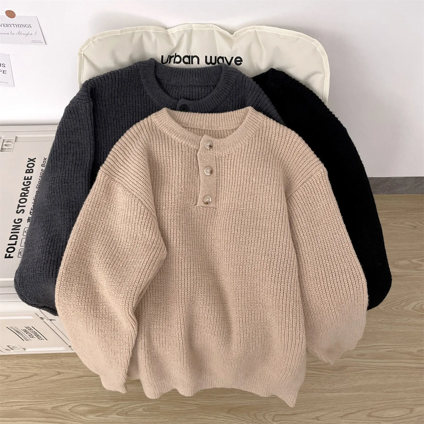 Kaki Color Henry Collar Sweater Men's Autumn Winter Warm Inner Wear Preppy Style High Lazy Feelings Couple Casual Knitted Shirt
Kaki Color Henry Collar Sweater Men's Autumn Winter Warm Inner Wear Preppy Style High Lazy Feelings Couple Casual Knitted Shirt