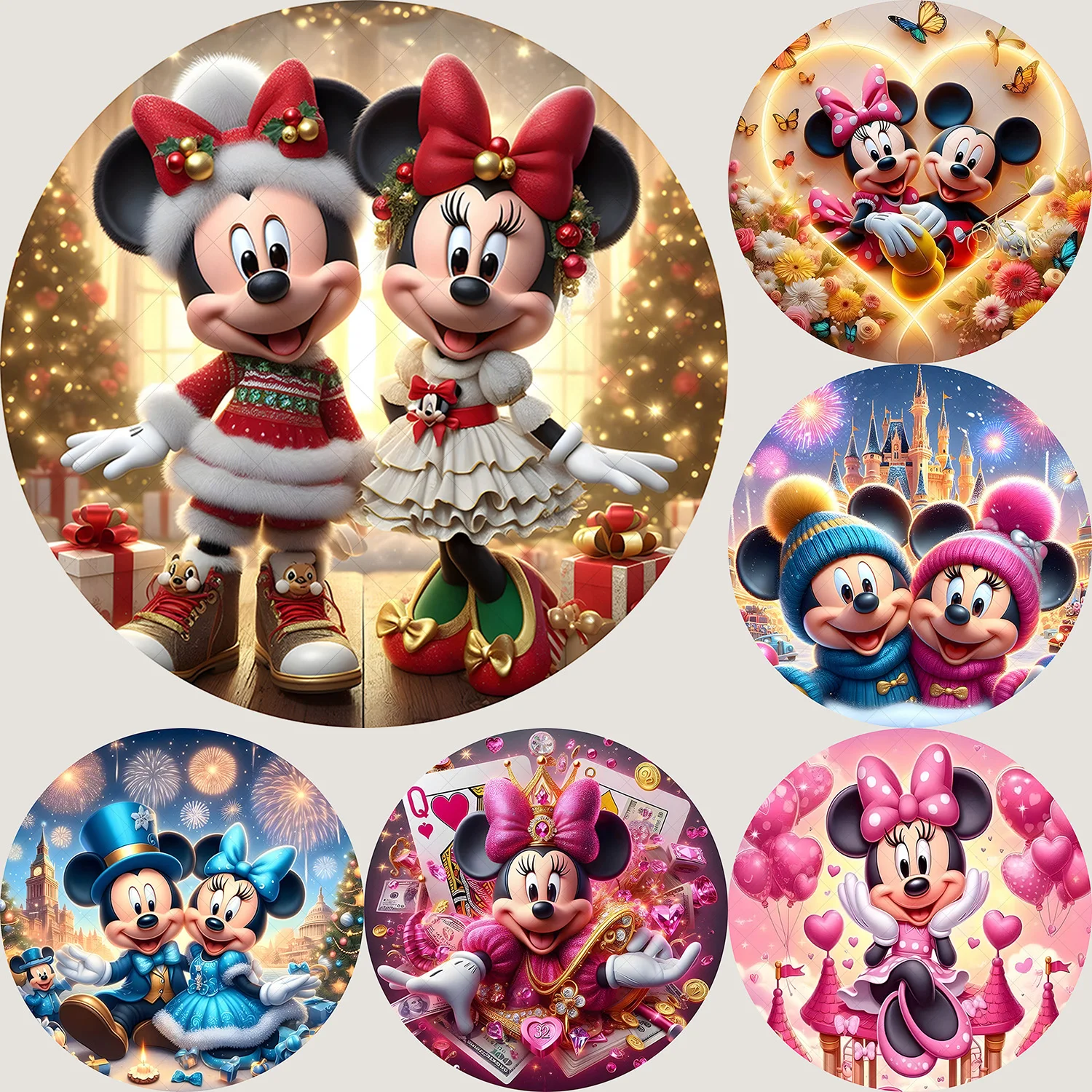 Round Disney Christmas Mickey Minnie Mouse Background Kids Birthday Party Backdrop Circle Banner Photography Decoration Props
Round Disney Christmas Mickey Minnie Mouse Background Kids Birthday Party Backdrop Circle Banner Photography Decoration Props