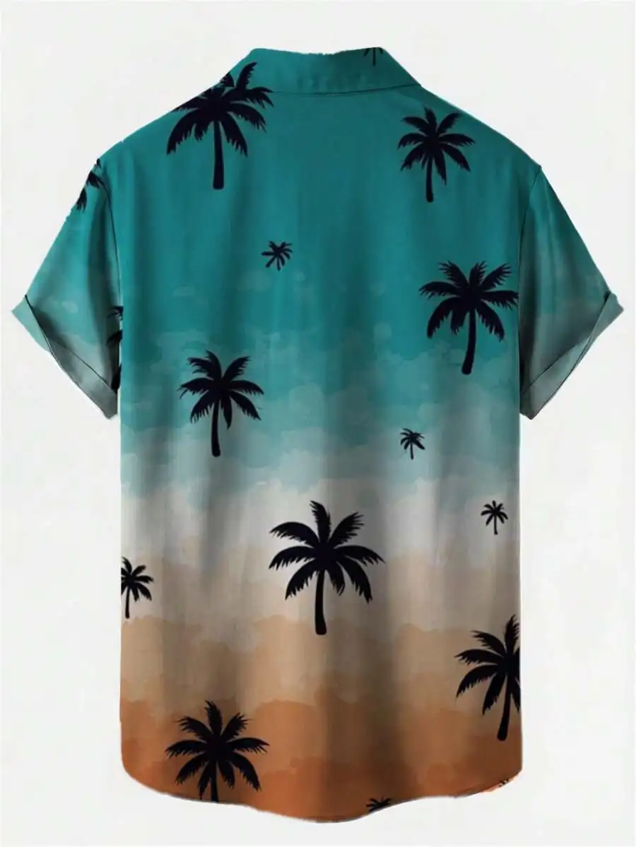 Mens Casual Short Sleeve Button Down Hawaiian Shirt With 3D Palm Tree Print
Mens Casual Short Sleeve Button Down Hawaiian Shirt With 3D Palm Tree Print