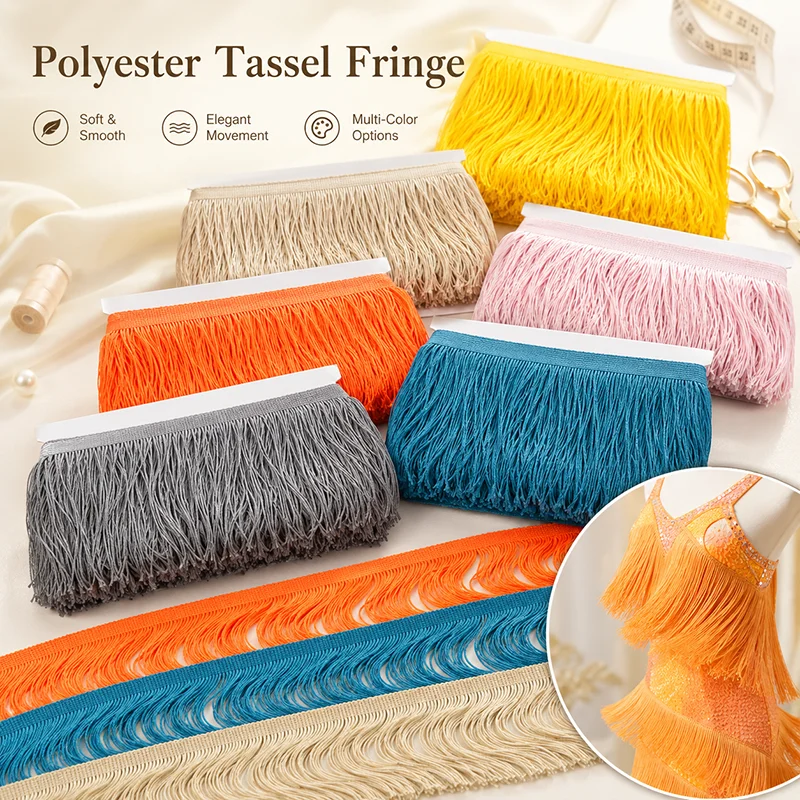 5Yards 15cm Polyester Tassel Fringe Lace Trim Ribbon for Latin Dress Skirt Costume Dancewear Edge Decoration Sewing Accessory
5Yards 15cm Polyester Tassel Fringe Lace Trim Ribbon for Latin Dress Skirt Costume Dancewear Edge Decoration Sewing Accessory
