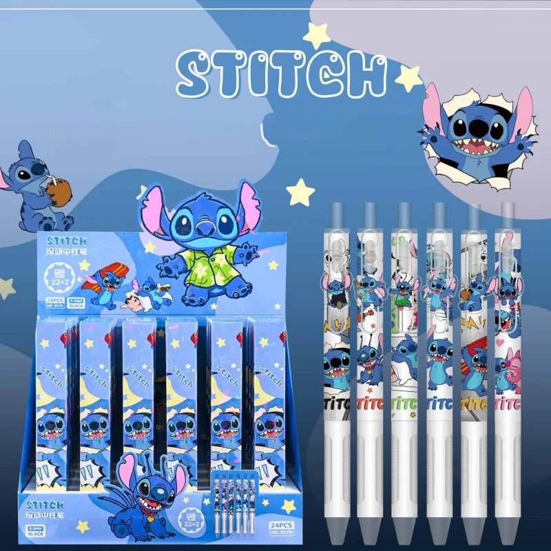 24 шт./лот, креативная гелевая ручка Disney Stitch Press, милые 0,5 мм, черные чернила, ручки для подписи, рекламный подарок, школьные принадлежности
24 шт./лот, креативная гелевая ручка Disney Stitch Press, милые 0,5 мм, черные чернила, ручки для подписи, рекламный подарок, школьные принадлежности