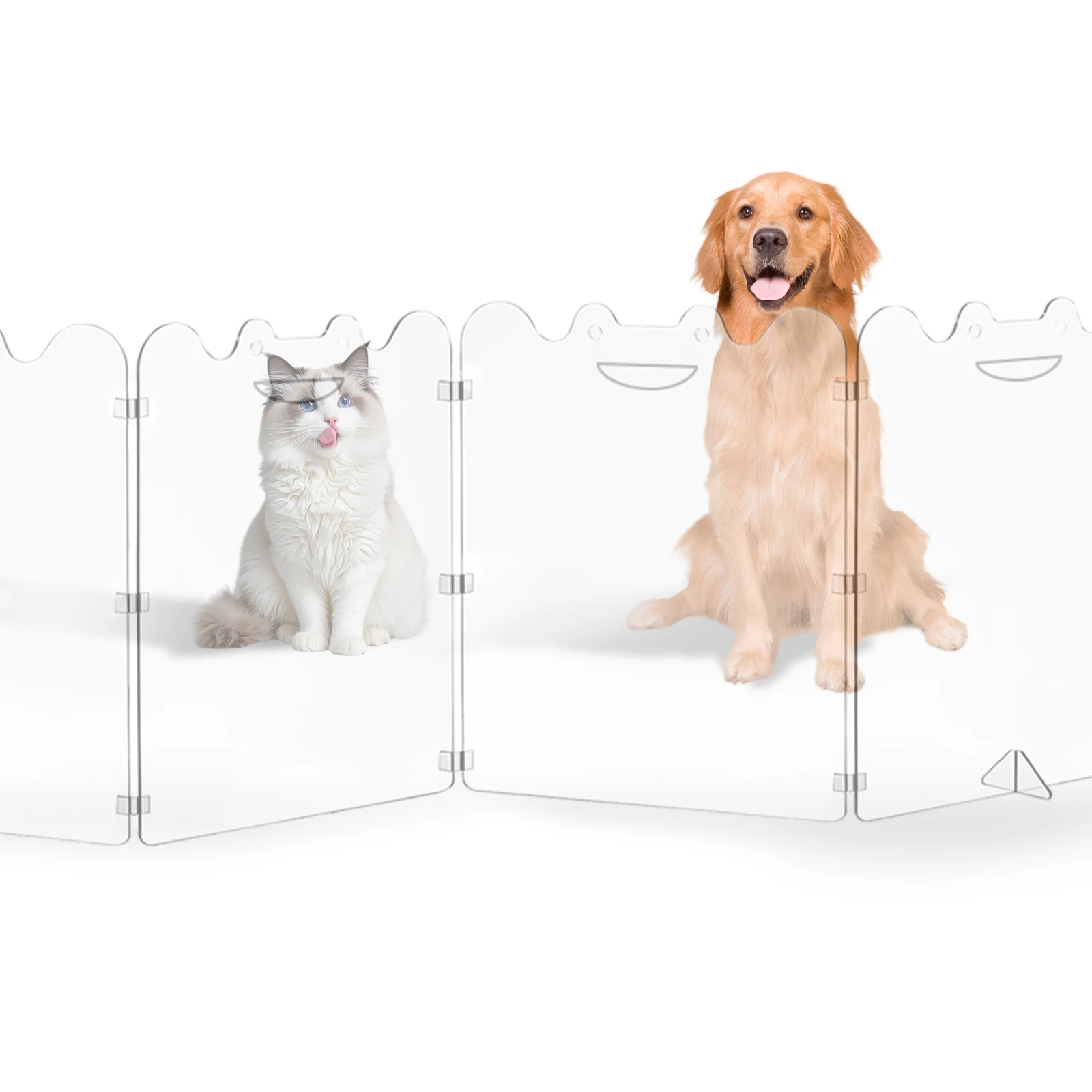 Folding Clear Dog Gate 4/6-Panel, Transparent Indoor Pet Barrier with Handles for Small Dogs Hallways
Folding Clear Dog Gate 4/6-Panel, Transparent Indoor Pet Barrier with Handles for Small Dogs Hallways
