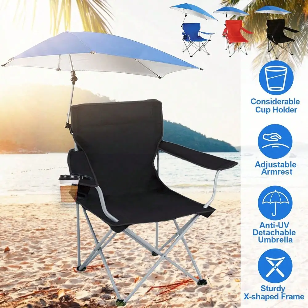 Resistant Beach Chair With Detachable Umbrella Armrest Adjustable Canopy Stool With Cup Holder Carry Bag For Camping Poolside T
Resistant Beach Chair With Detachable Umbrella Armrest Adjustable Canopy Stool With Cup Holder Carry Bag For Camping Poolside T