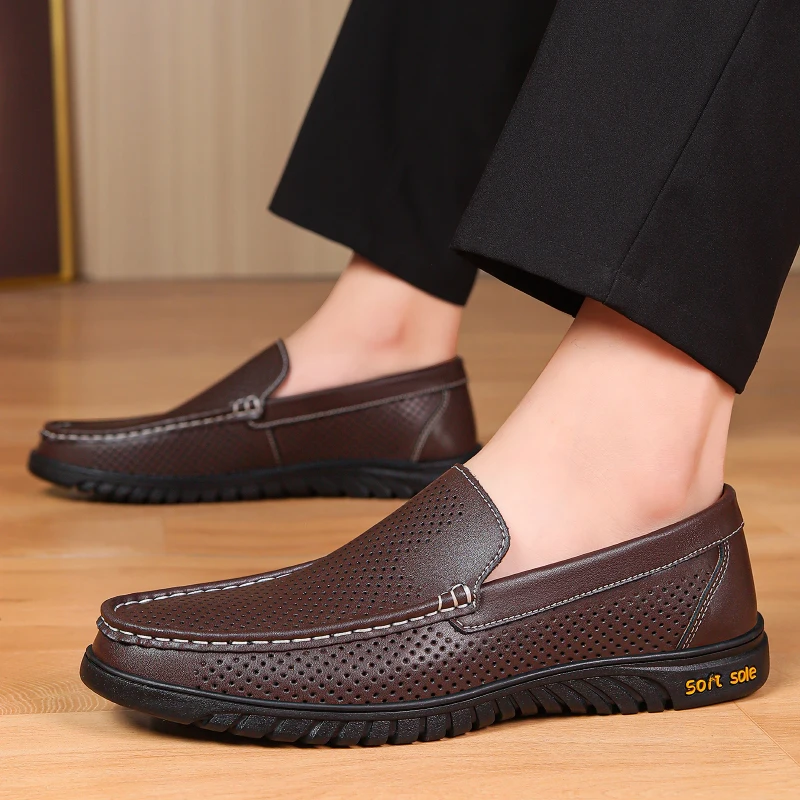 Low Heeled Loafers Men's Round Toe Comfortable Cowhide Casual Leather Shoes High Quality Men's Non Slip Designer Leather Shoes
Low Heeled Loafers Men's Round Toe Comfortable Cowhide Casual Leather Shoes High Quality Men's Non Slip Designer Leather Shoes