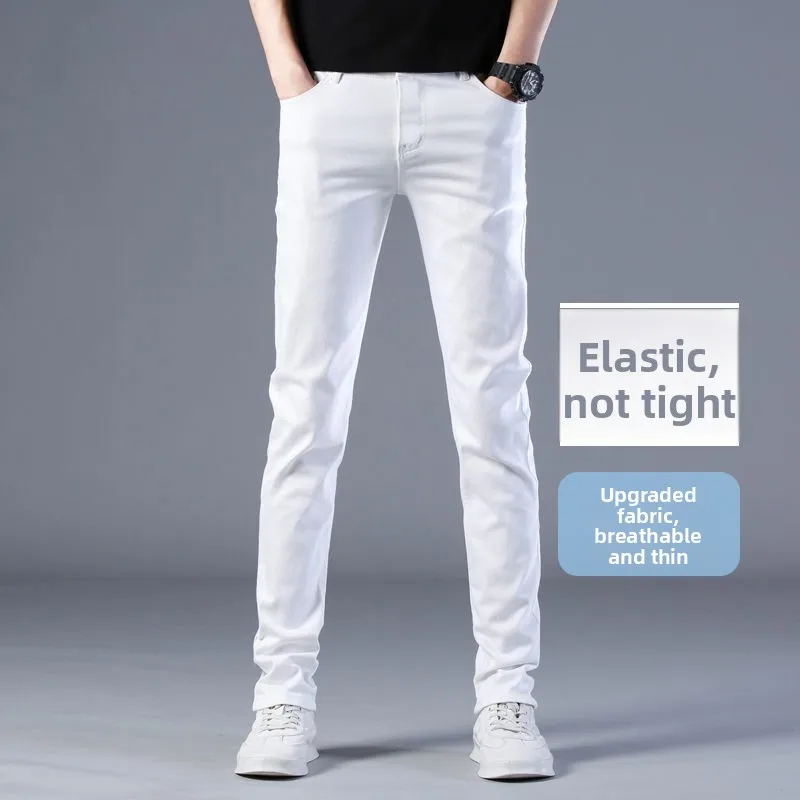 Men's Slim Fit Casual White Denim Jeans mid Waist Zipper Opening Low Crotch Crossbody Tight Fit Jeans Summer Collection
Men's Slim Fit Casual White Denim Jeans mid Waist Zipper Opening Low Crotch Crossbody Tight Fit Jeans Summer Collection