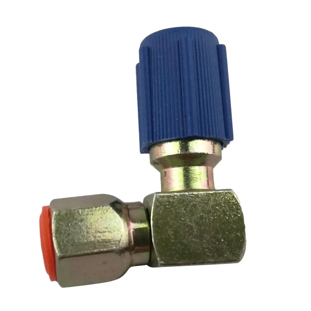 R134a Charging Valve Adapter Metal 90 Degree High Low Side Fitting Connector for Auto AC Refilling Kit
R134a Charging Valve Adapter Metal 90 Degree High Low Side Fitting Connector for Auto AC Refilling Kit