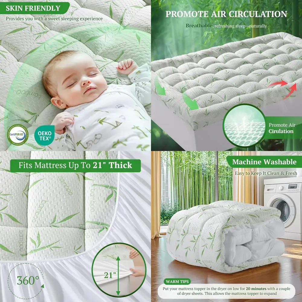 Топпер для матраса из бамбука и вискозы размера Queen, охлаждающая подставка GSM 1200, толщина 2 толщины для поддержки спины, подходит для матрасов глубиной 8–18 евро (60x80)
Топпер для матраса из бамбука и вискозы размера Queen, охлаждающая подставка GSM 1200, толщина 2 толщины для поддержки спины, подходит для матрасов глубиной 8–18 евро (60x80)