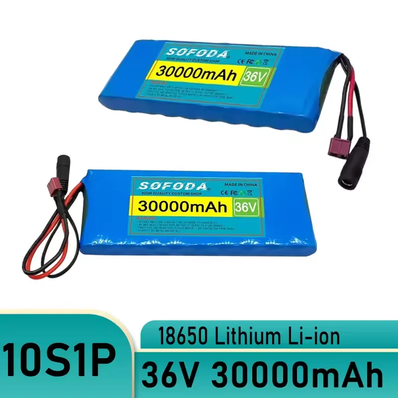 Large capacity 36V 30000mAh 10S1P 18650 lithium-ion rechargeable battery pack 30Ah, with BMS 500W, equipped with 42V 2A charger
Large capacity 36V 30000mAh 10S1P 18650 lithium-ion rechargeable battery pack 30Ah, with BMS 500W, equipped with 42V 2A charger