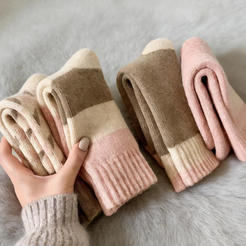 8 Pieces, 4 Pairs, Mixed Colors, Winter High-Tube Fleece-Lined Thick Warm Solid Color Terry Long Socks, Thick Socks, One Size Fits All, Women's Autumn and Winter Mid-Tube Socks, Trendy Style
8 Pieces, 4 Pairs, Mixed Colors, Winter High-Tube Fleece-Lined Thick Warm Solid Color Terry Long Socks, Thick Socks, One Size Fits All, Women's Autumn and Winter Mid-Tube Socks, Trendy Style