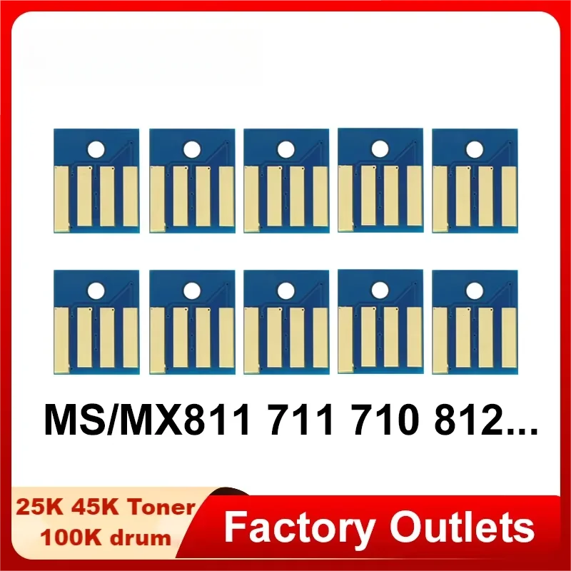 MS811dn MS711 Univeral Toner Cartridge Chip for Lexmark MS811 MS810 MS812 MX710 MX711 MX810 MX811 MX812 Printer Chips Reset
MS811dn MS711 Univeral Toner Cartridge Chip for Lexmark MS811 MS810 MS812 MX710 MX711 MX810 MX811 MX812 Printer Chips Reset