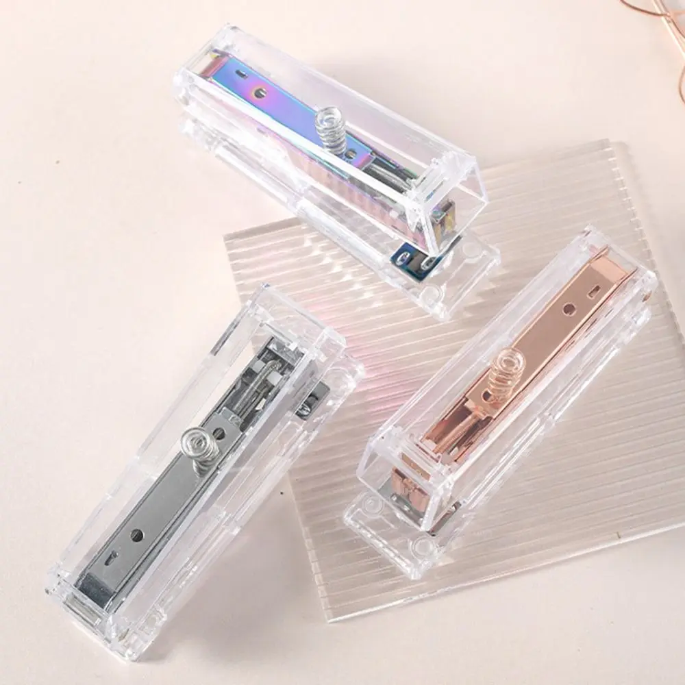 Durable Manual Transparent Stapler Rose Gold Bookbinding Tool Paper Stapler Portable Creative Book Binding Machines Student
Durable Manual Transparent Stapler Rose Gold Bookbinding Tool Paper Stapler Portable Creative Book Binding Machines Student