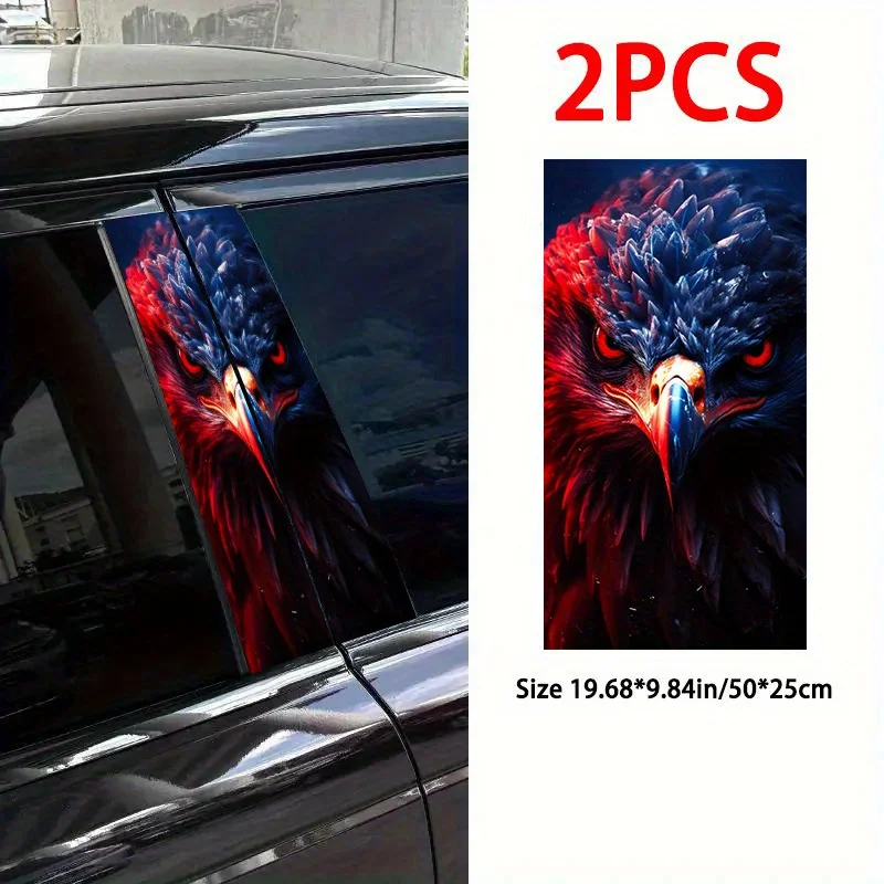 A pair of majestic red and blue eagle car stickers - cartoon-themed PVCB column decals, self-adhesive waterproof
A pair of majestic red and blue eagle car stickers - cartoon-themed PVCB column decals, self-adhesive waterproof