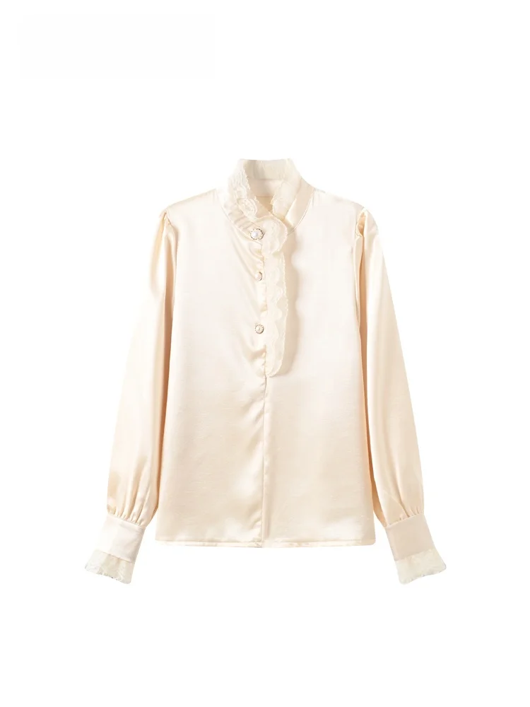 plus Size Women's Long Sve irt Lace Splicing Spring New Sle Casual Cotton Blend Button up Stand Collar Top
plus Size Women's Long Sve irt Lace Splicing Spring New Sle Casual Cotton Blend Button up Stand Collar Top