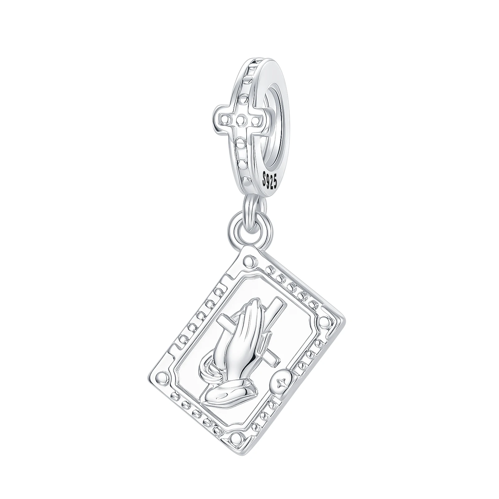 Christian Spiritual Praying Hands Cross Rectangle Tag Dangle Charm 925 Sterling Silver Vintage Beaded fit Bracelet Jewelry Gift
Christian Spiritual Praying Hands Cross Rectangle Tag Dangle Charm 925 Sterling Silver Vintage Beaded fit Bracelet Jewelry Gift