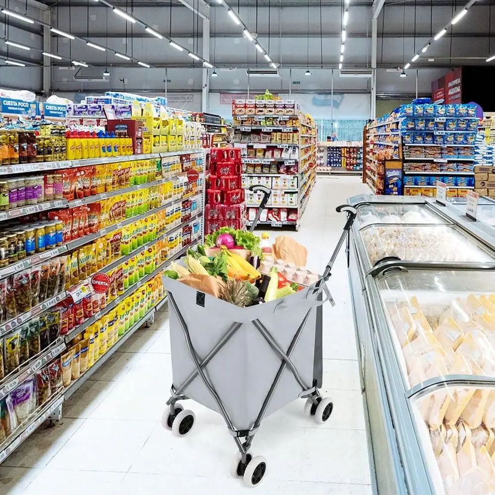 Shopping Cart With Wheels, Grocery Cart With Removable Oxford Cloth Liner, Lightweight Utility Cart For Groceries Laundry, Gray
Shopping Cart With Wheels, Grocery Cart With Removable Oxford Cloth Liner, Lightweight Utility Cart For Groceries Laundry, Gray