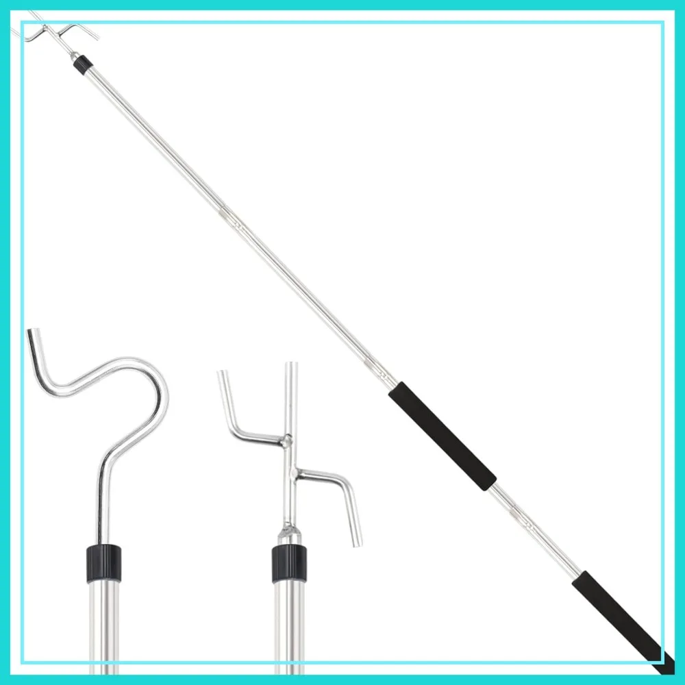 Heavy Duty Clothes Hook Pole, 32-80in Extendable with 2 Hooks for Hanging Birdfeeder, Frosted Tube, Reaching High Hangers
Heavy Duty Clothes Hook Pole, 32-80in Extendable with 2 Hooks for Hanging Birdfeeder, Frosted Tube, Reaching High Hangers