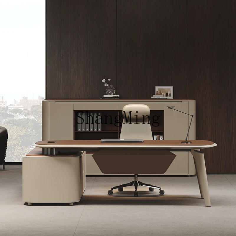 SM new boss desk light luxury high-end veneer high-end office furniture
SM new boss desk light luxury high-end veneer high-end office furniture