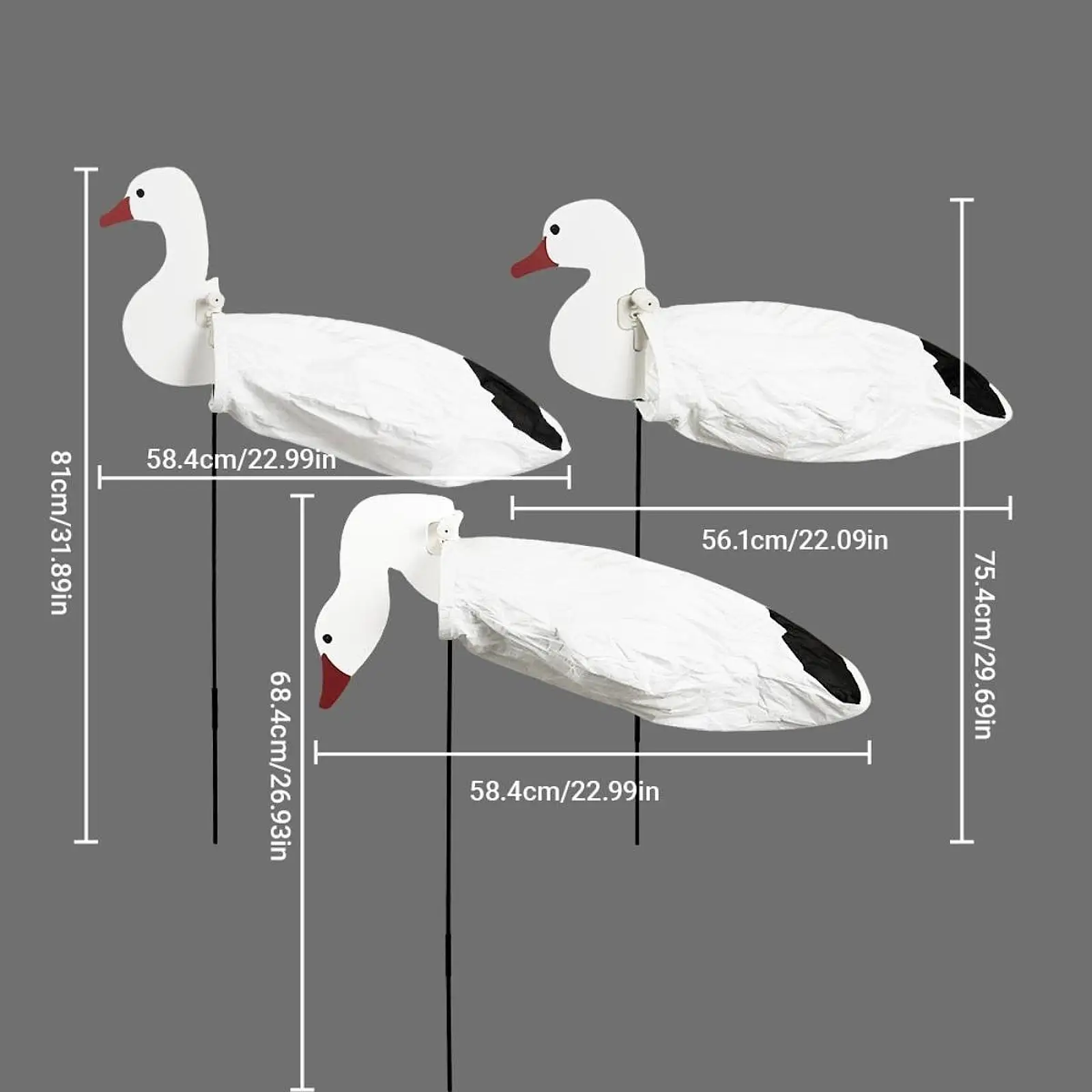 Goose Decoys for Hunting Outdoor Weather Resistant Motion Bird Decoy Set Realistic Silhouette for Field or Lake
Goose Decoys for Hunting Outdoor Weather Resistant Motion Bird Decoy Set Realistic Silhouette for Field or Lake