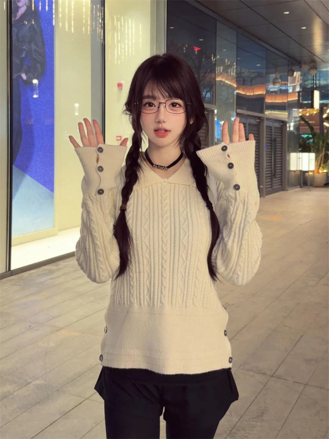 Korean College Style Three Bars Collar Knitted Sweater Women's Autumn Winter Slimming Beautiful Top Warmth Feat
Korean College Style Three Bars Collar Knitted Sweater Women's Autumn Winter Slimming Beautiful Top Warmth Feat