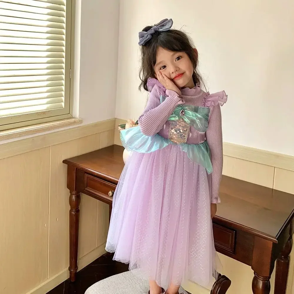 Gauze Elegance Skirts Clothes Kids Baby Girls Princess Clothes Autumn Winter Children Sweet Shiny Mermaid Knit Warm Dress
Gauze Elegance Skirts Clothes Kids Baby Girls Princess Clothes Autumn Winter Children Sweet Shiny Mermaid Knit Warm Dress