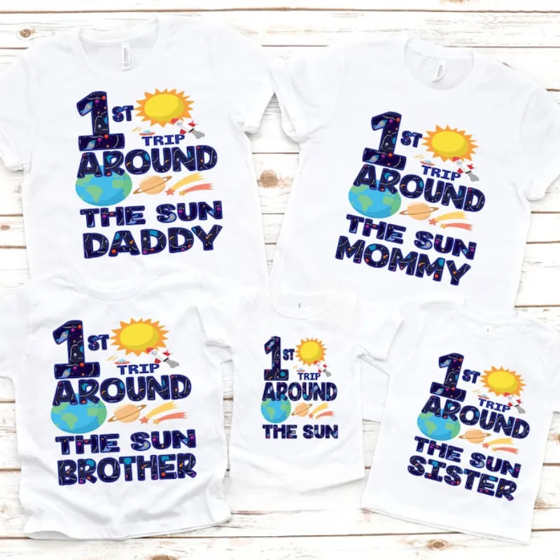 Family Outer Space 1ST Trip Birthday Boy T-shirt Space Tee Party Clothes Funny Family Matching Shirts
Family Outer Space 1ST Trip Birthday Boy T-shirt Space Tee Party Clothes Funny Family Matching Shirts