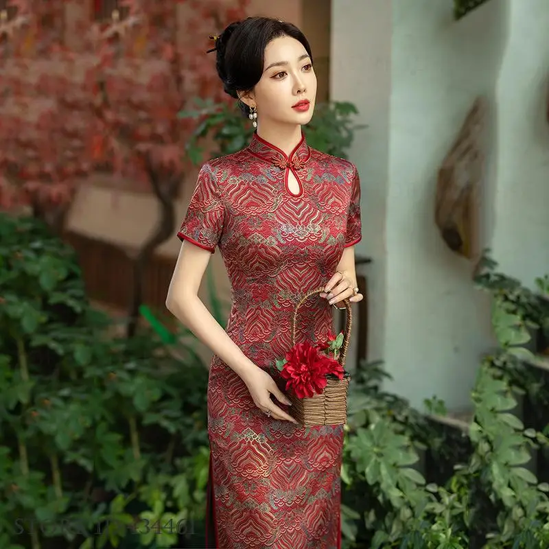 PLUS SIZE 4XL Traditional Chinese Style Dress Cheongsam Improved Women Short Sleeve Qipao Sexy Slim Split Chinese Dresses Qipao
PLUS SIZE 4XL Traditional Chinese Style Dress Cheongsam Improved Women Short Sleeve Qipao Sexy Slim Split Chinese Dresses Qipao