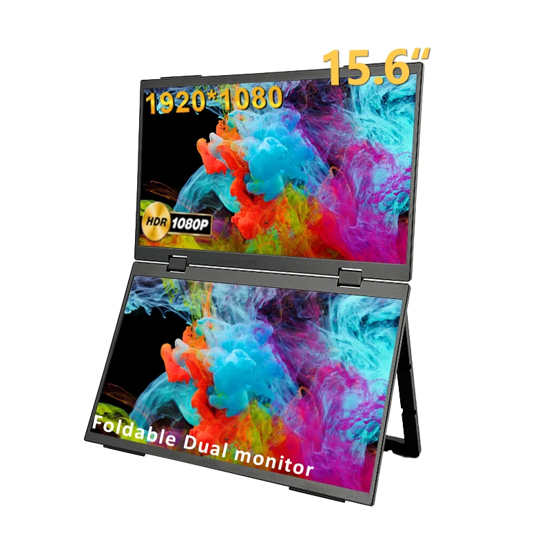 15.6 Inch Dual Screen Monitor FHD 1080P 60~75Hz Portable Foldable Dual Monitor
15.6 Inch Dual Screen Monitor FHD 1080P 60~75Hz Portable Foldable Dual Monitor