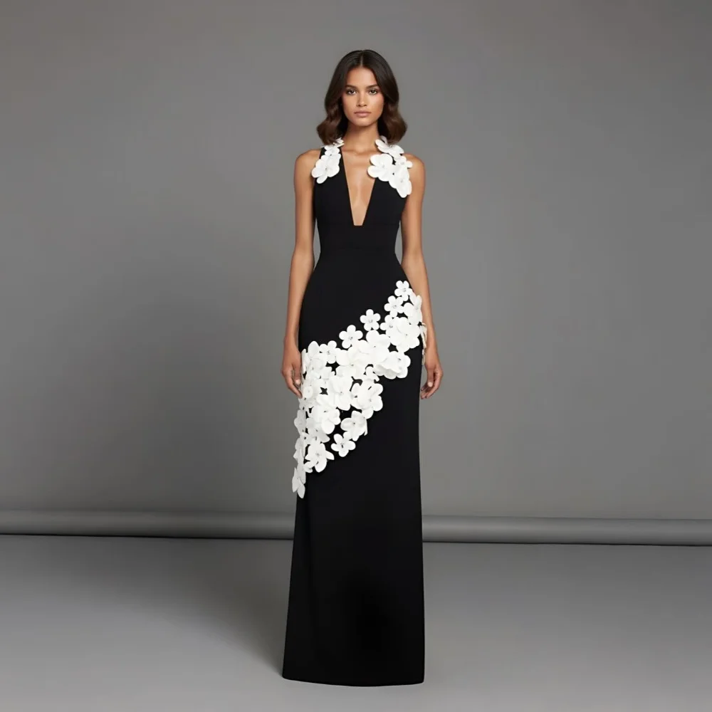 Customized Intricate Modest Jersey Handmade Flower Rhinestone Column V-neck Long Dresses Evening Dresses Exquisite High Quality
Customized Intricate Modest Jersey Handmade Flower Rhinestone Column V-neck Long Dresses Evening Dresses Exquisite High Quality