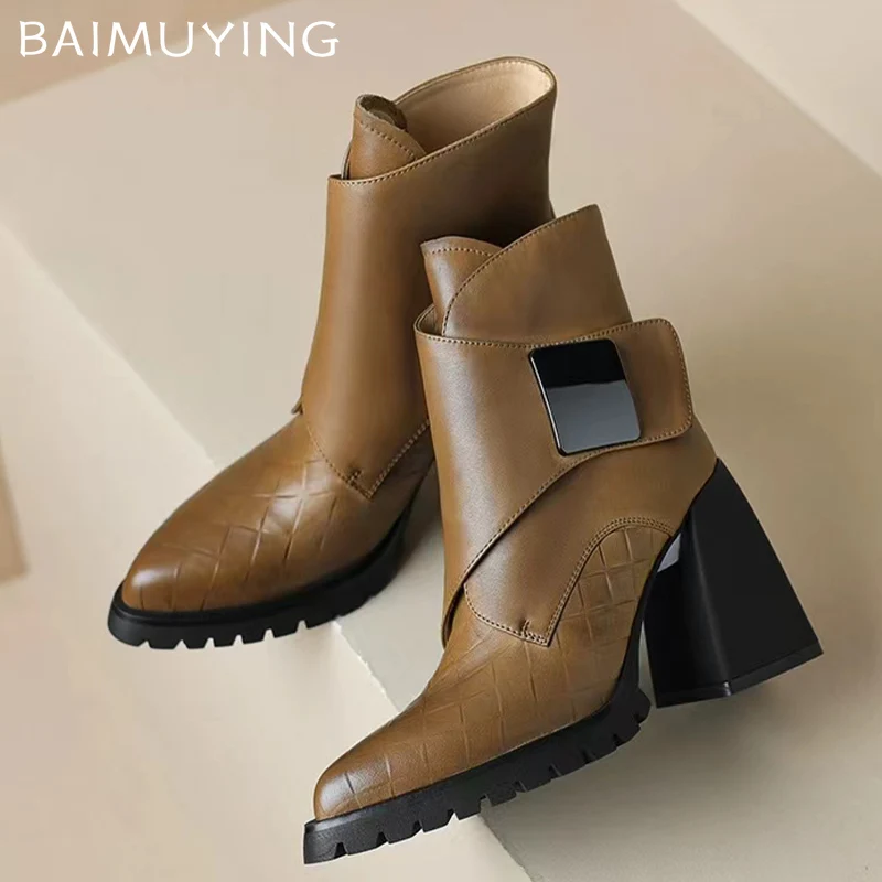 High Heels Women Ankle Boots Pointed Toe Designer Elegant Shoes 2025 Trend Winter Leather Chunky Pumps Chelsea Botas De Mujer
High Heels Women Ankle Boots Pointed Toe Designer Elegant Shoes 2025 Trend Winter Leather Chunky Pumps Chelsea Botas De Mujer