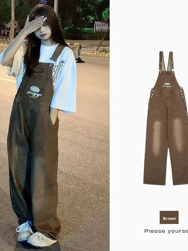 Slimming A-Line Denim Overalls Women's Spring Autumn Large Size Embroidered Burger Design Fashionable plus Size Retro Pants
Slimming A-Line Denim Overalls Women's Spring Autumn Large Size Embroidered Burger Design Fashionable plus Size Retro Pants