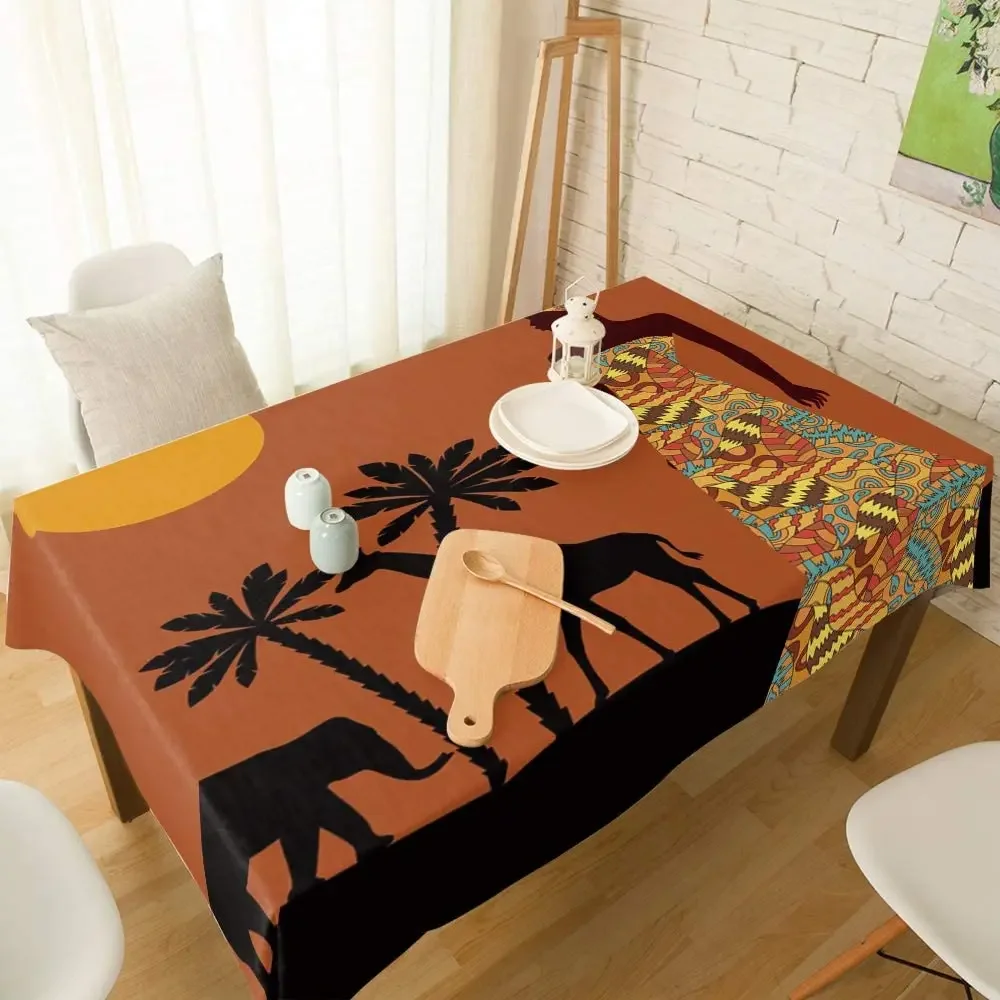 Africa Black Woman Palm Tree Elephant Giraffe Cotton Linen Fabric Table Cover Tabletop Cloth
Africa Black Woman Palm Tree Elephant Giraffe Cotton Linen Fabric Table Cover Tabletop Cloth