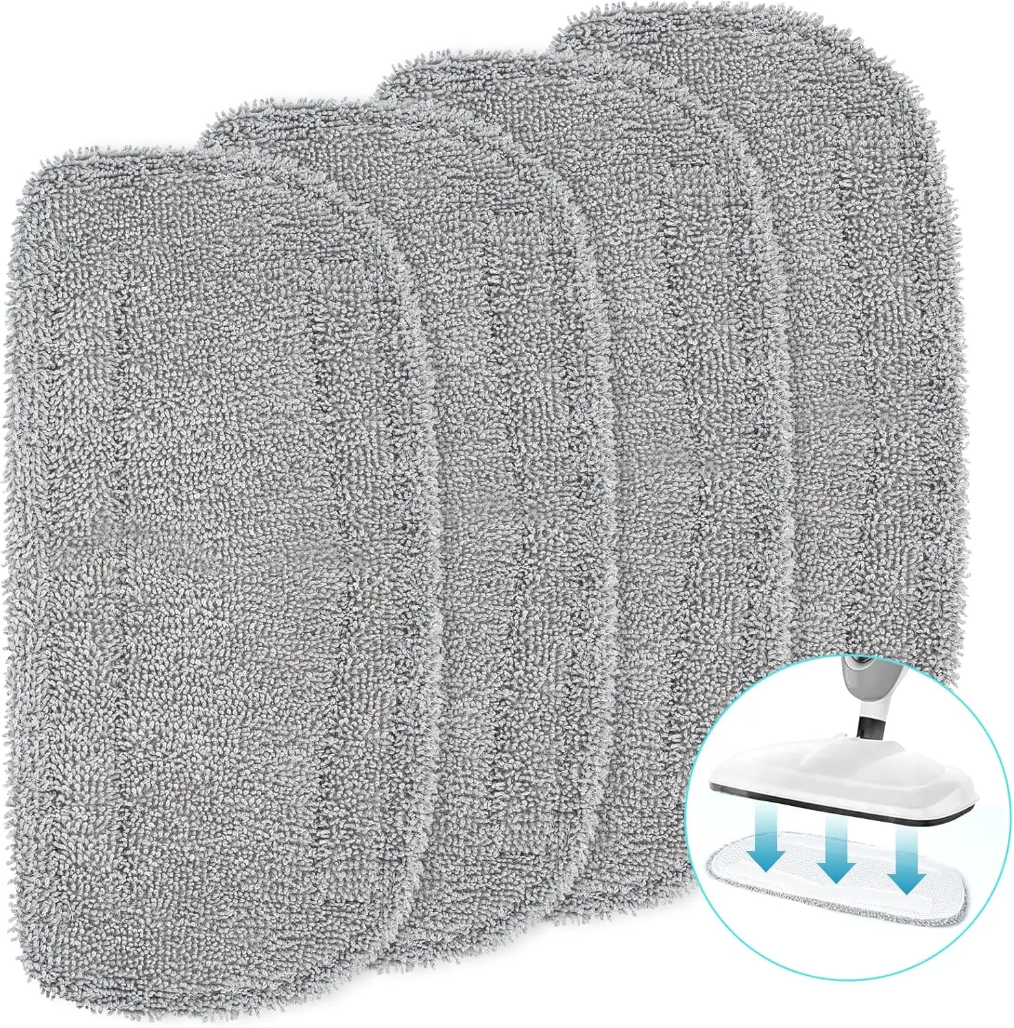 4 Pack Washable Microfiber Steam Mop Pads for Multi-Surface Cleaning, Compatible with Various Models
4 Pack Washable Microfiber Steam Mop Pads for Multi-Surface Cleaning, Compatible with Various Models