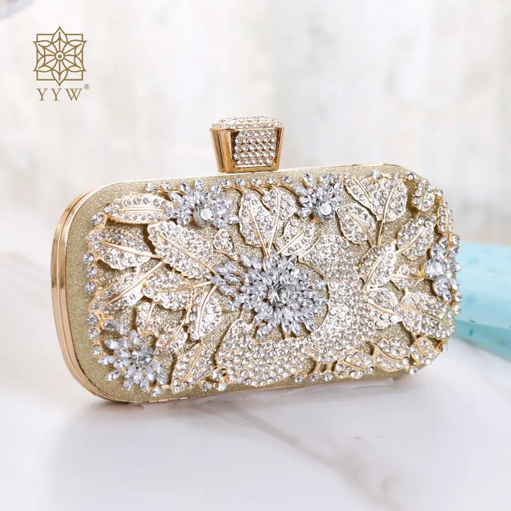 Gold Diamond Clutch Evening Bag Female Luxury Rhinestone Leaf Floral Handbags For Woman Glitter Bling Shoulder Evening Purse
Gold Diamond Clutch Evening Bag Female Luxury Rhinestone Leaf Floral Handbags For Woman Glitter Bling Shoulder Evening Purse
