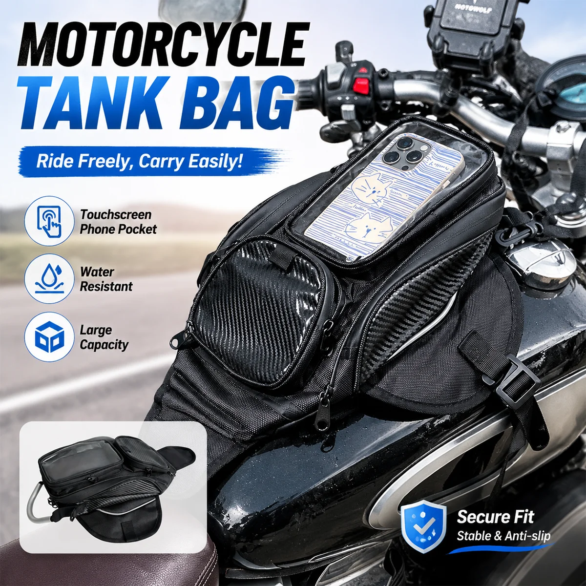 NEW Universal Motorcycle Fuel Tank Packing Mobile Phone Navigation Bag Multifunctional Oil Reservoit Packaging Crossbody Bag
NEW Universal Motorcycle Fuel Tank Packing Mobile Phone Navigation Bag Multifunctional Oil Reservoit Packaging Crossbody Bag