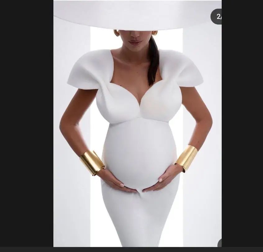 Pure White Mermaid Party Dress for Pregnant Women Elastic Maternity Dresses for Babyshower Short Sleeve Photo Shoot Dress
Pure White Mermaid Party Dress for Pregnant Women Elastic Maternity Dresses for Babyshower Short Sleeve Photo Shoot Dress