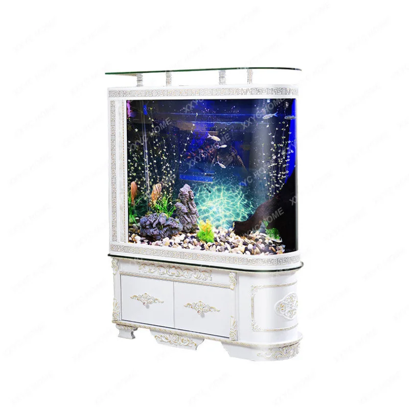 Glass Aquarium Medium Large U-Shaped Living Room Fish Tank Bar Ecological Landscape Floor Fish Tank living room decoration
Glass Aquarium Medium Large U-Shaped Living Room Fish Tank Bar Ecological Landscape Floor Fish Tank living room decoration