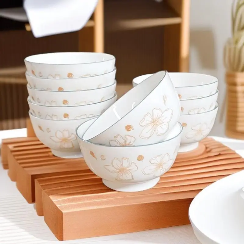 New 10 Pieces Ceramic Thickened Soup Bowls Set for Home Dining round Shape Ins Style Adult Dinnerware Set High Aesthetic Value
New 10 Pieces Ceramic Thickened Soup Bowls Set for Home Dining round Shape Ins Style Adult Dinnerware Set High Aesthetic Value