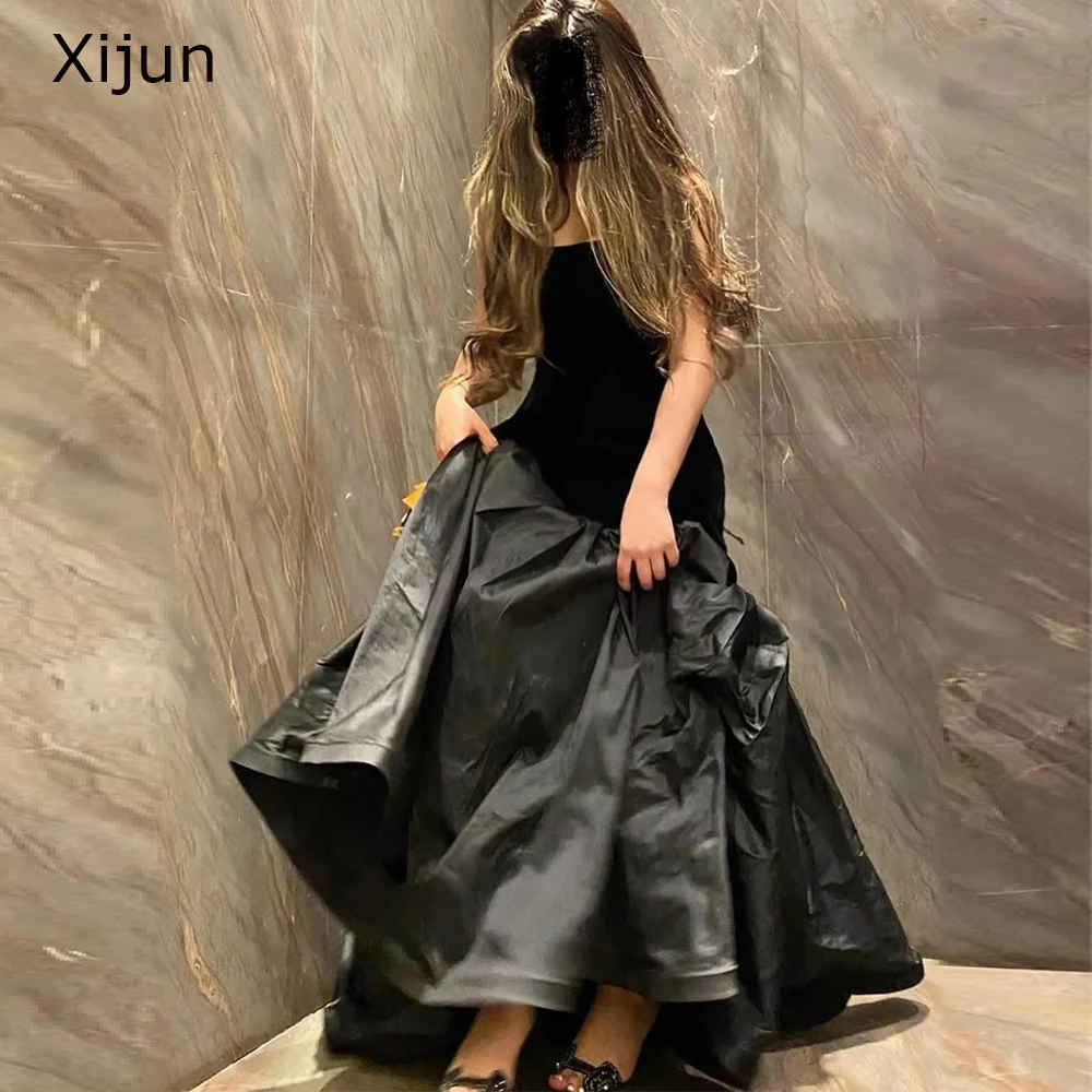 Xijun Black Velvet Evening Dress Simple Mermaid Sleeveless Sweep Train Saudi Arabia Party Gowns For Special Occasion 2022
Xijun Black Velvet Evening Dress Simple Mermaid Sleeveless Sweep Train Saudi Arabia Party Gowns For Special Occasion 2022