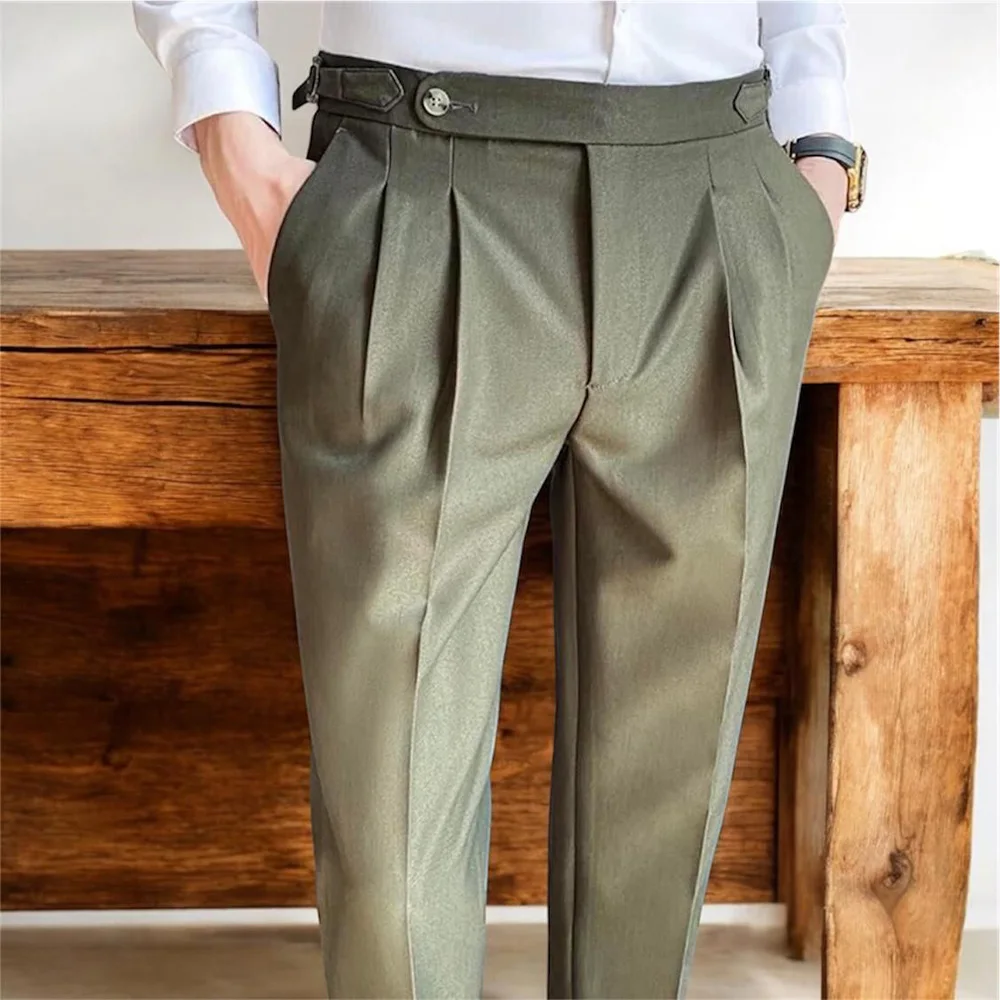 Mens Blend Fabric Straight Leg Tapered Ankle Dress Pants Classic Fit Solid Color Formal Trousers Business Office Workwear Suit P
Mens Blend Fabric Straight Leg Tapered Ankle Dress Pants Classic Fit Solid Color Formal Trousers Business Office Workwear Suit P