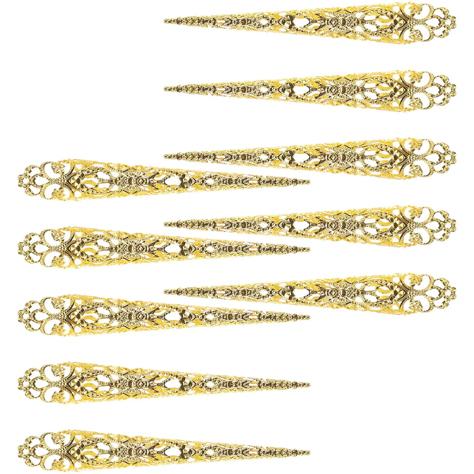 10 Pcs Long Nail Claw Rings Vintage Metal Fake Nails Breathable Comfort Party Accessories Finger Jewelry Costumes
10 Pcs Long Nail Claw Rings Vintage Metal Fake Nails Breathable Comfort Party Accessories Finger Jewelry Costumes