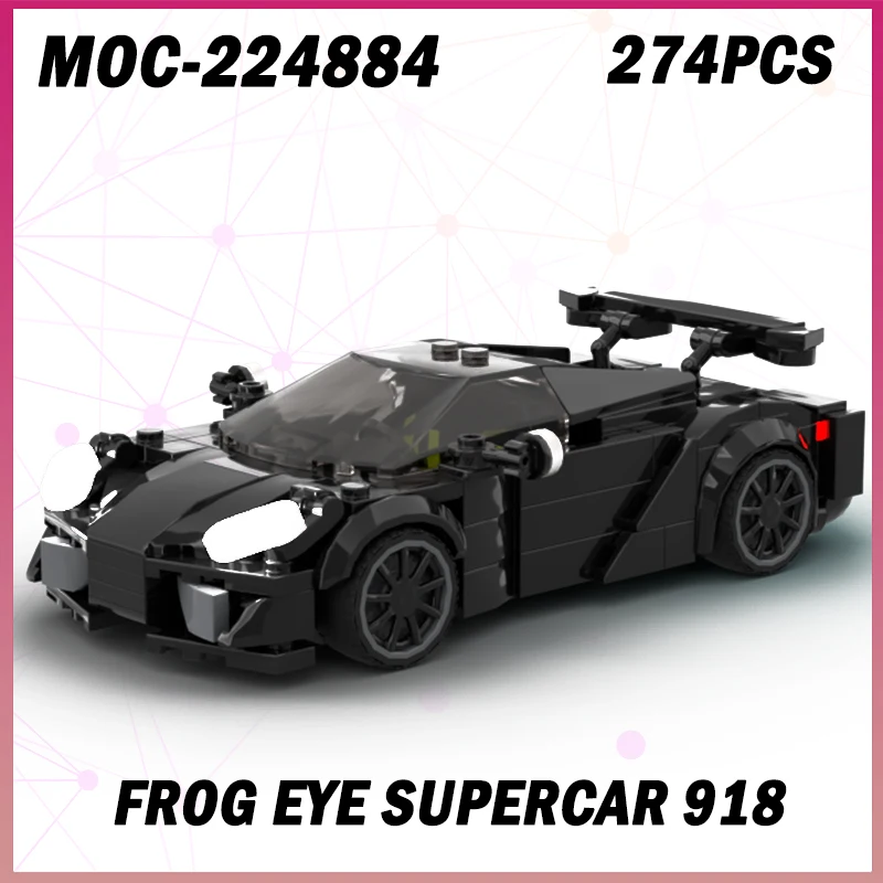 274P MOC-224884 Суперкар Speed Champions Frog Eye 918, строительные блоки, модели гоночных автомобилей с мелкими частицами, подарки на день рождения для мальчиков
274P MOC-224884 Суперкар Speed Champions Frog Eye 918, строительные блоки, модели гоночных автомобилей с мелкими частицами, подарки на день рождения для мальчиков