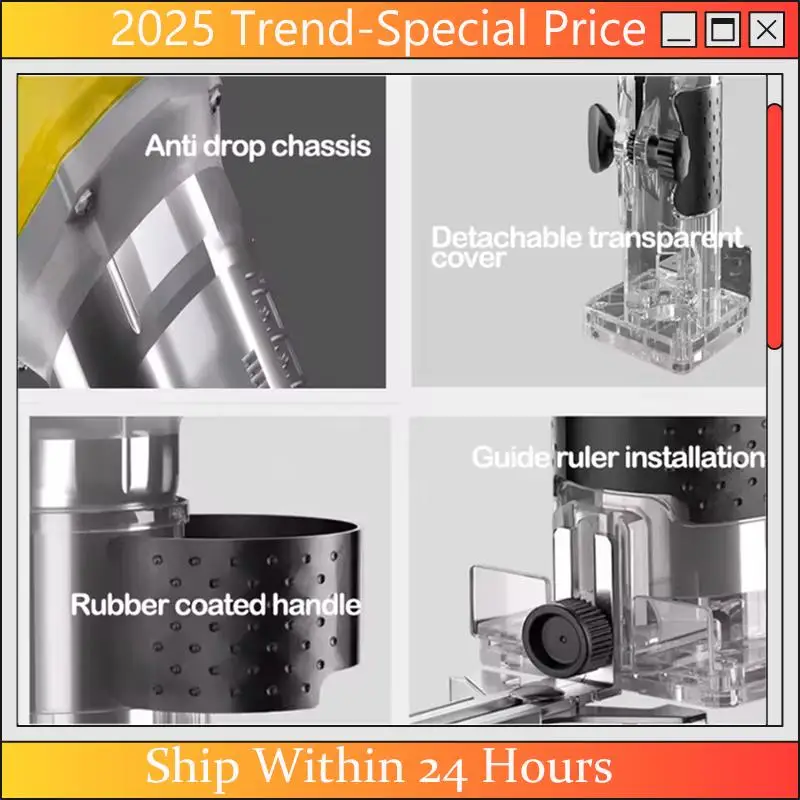 AA64 Brushless Electric Trimmer Woodworking Trimming Machine Wood Router Milling Engraving Slotting Machine Fit 18V Battery
AA64 Brushless Electric Trimmer Woodworking Trimming Machine Wood Router Milling Engraving Slotting Machine Fit 18V Battery