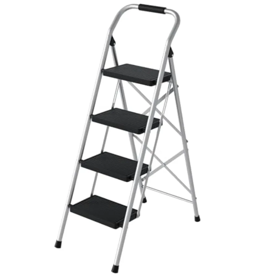 4 Step Ladder for Kitchen Step Stool, Lightweight Folding Step Stool with Curved Safety Handrail, Auto-Lock Mechanism and Non-S
4 Step Ladder for Kitchen Step Stool, Lightweight Folding Step Stool with Curved Safety Handrail, Auto-Lock Mechanism and Non-S