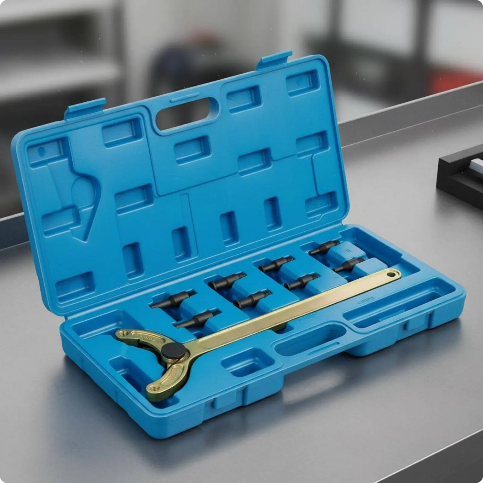 9 Pieces Shaft Pulley Holding Tool Long Handle Adjustable Camshaft Pulley Holder Camshaft Sprocket Holding Tool for DIYers
9 Pieces Shaft Pulley Holding Tool Long Handle Adjustable Camshaft Pulley Holder Camshaft Sprocket Holding Tool for DIYers
